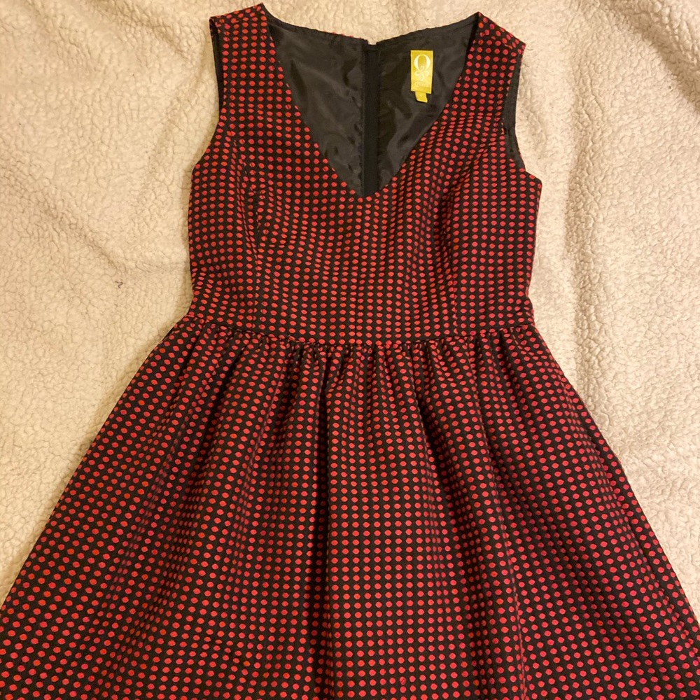 Black and red polka dot dress by Q-Mack